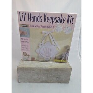 Milestones Lil’ Hands Keepsake Kit Baby Handprint 8 Plaster Kit  Pink Blue Paint